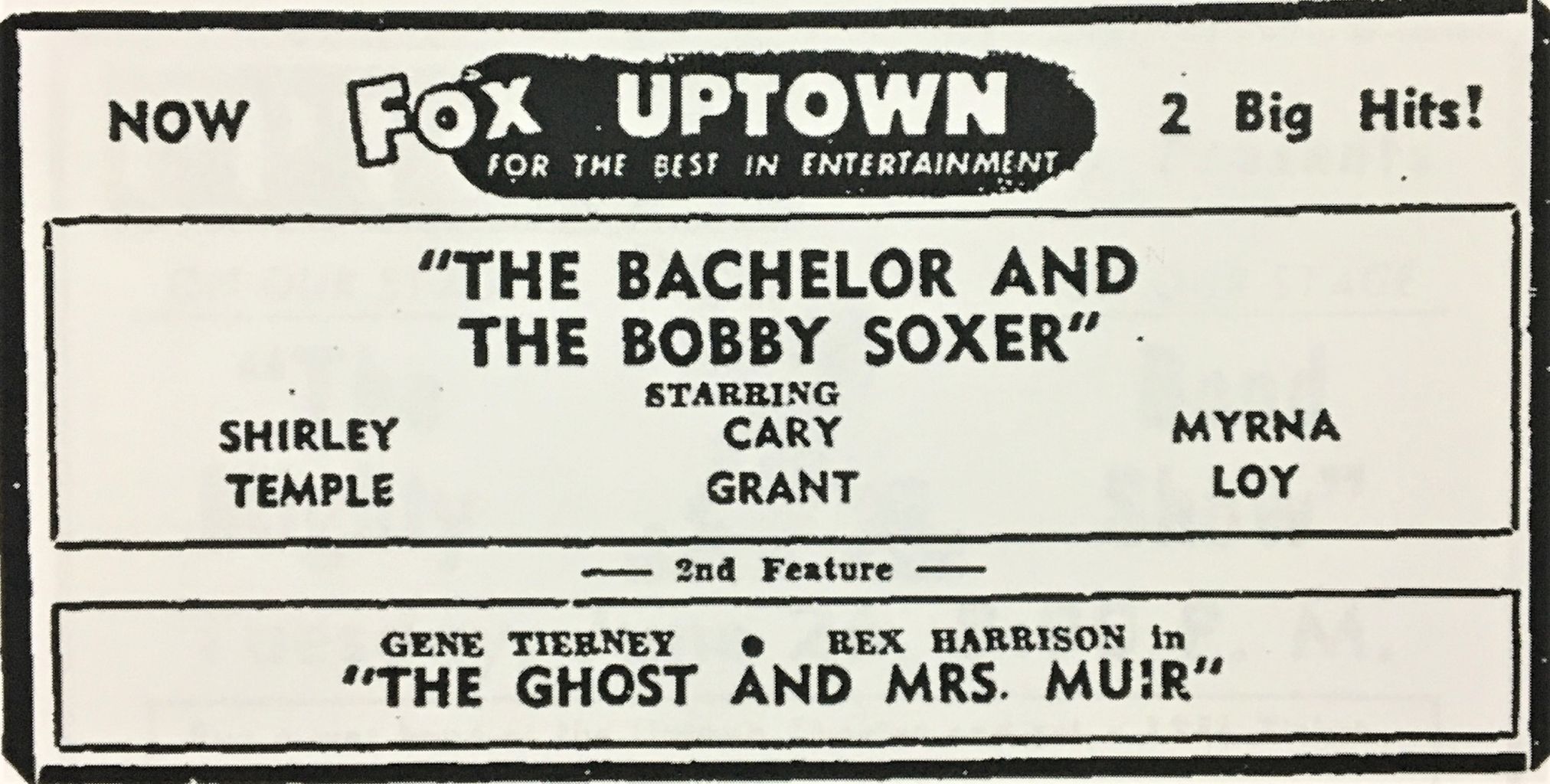 Fox Uptown Theater - Nov. 23, 1947 ad